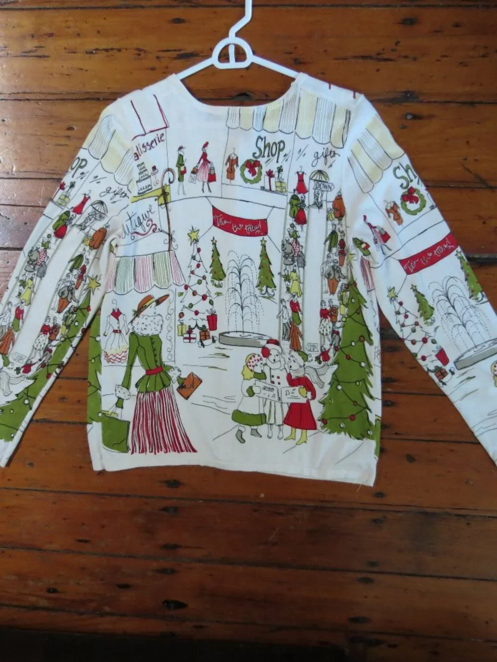 Christopher & Banks Cardigan Sweater Holiday Shopping French Scene Christmas